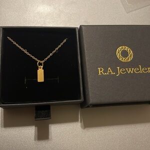 Dainty padlock tag necklace